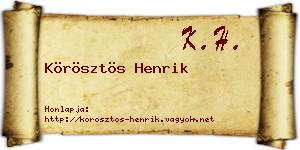 Körösztös Henrik névjegykártya