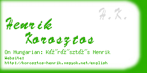 henrik korosztos business card